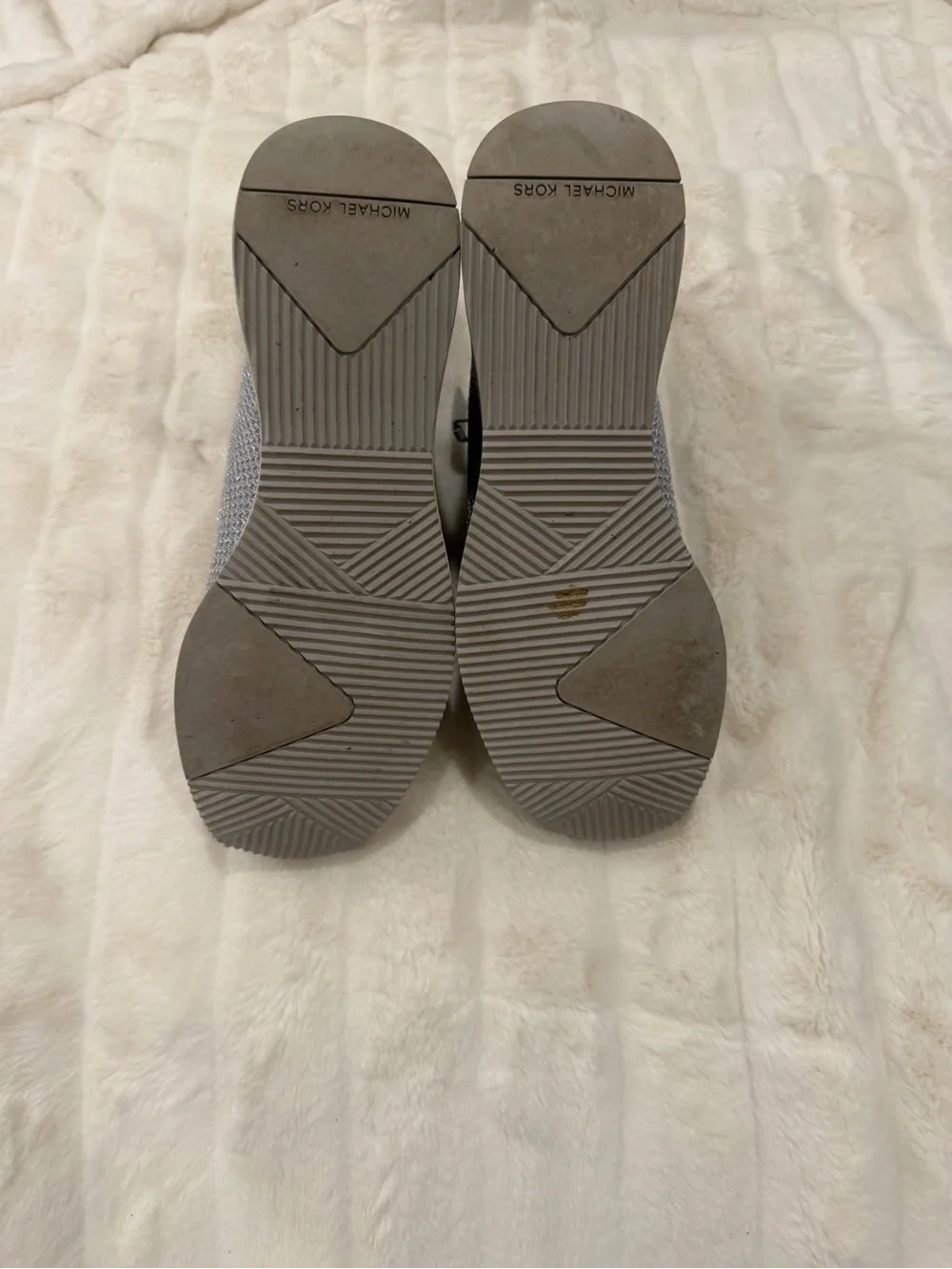 Michael Kors Silver Knit Wedge Sneakers